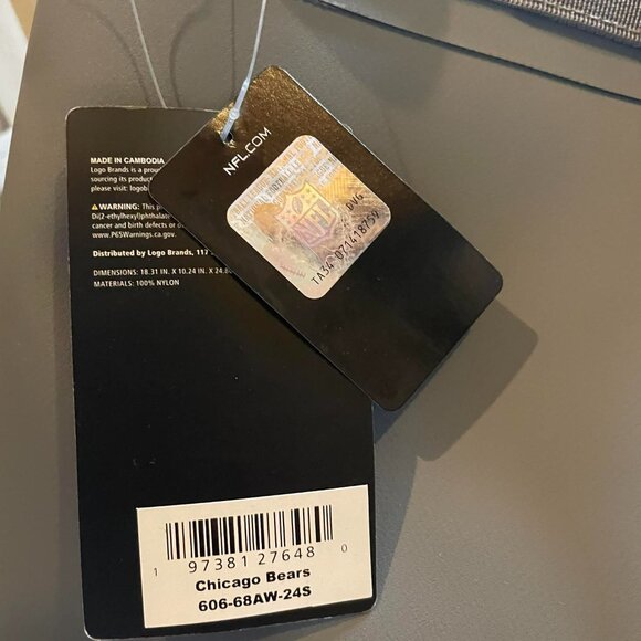 Chicago Bears officially Licensed Gray All weather tote NEW - Picture 4 of 4